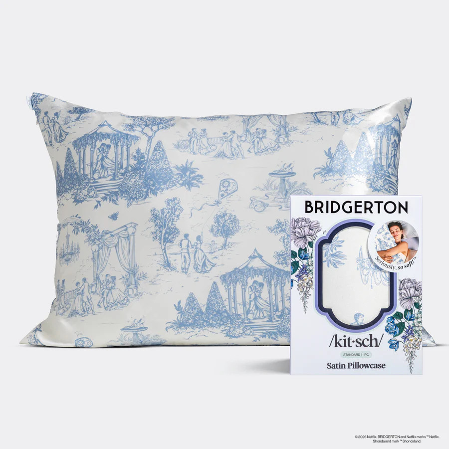 Bridgerton x Kitsch Satin Pillowcase in Garden Toile | Kitsch