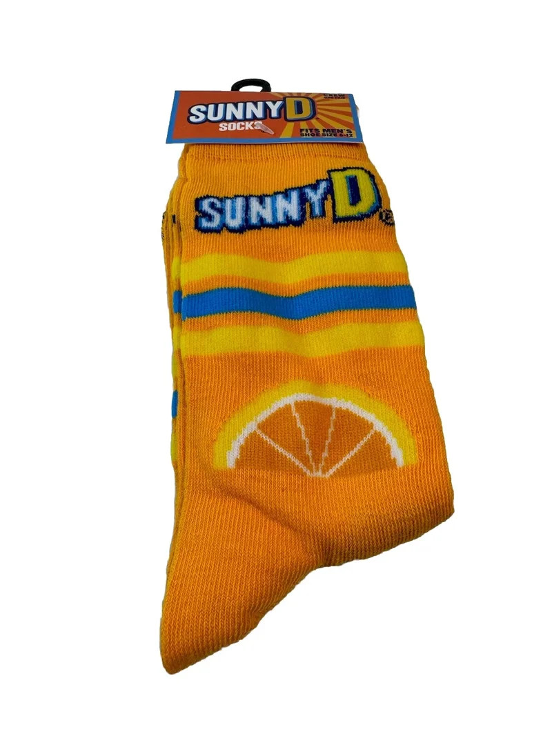 Sunny D Orange Adult Men's Novelty Crew Socks Size 6-12 | Walmart (US)