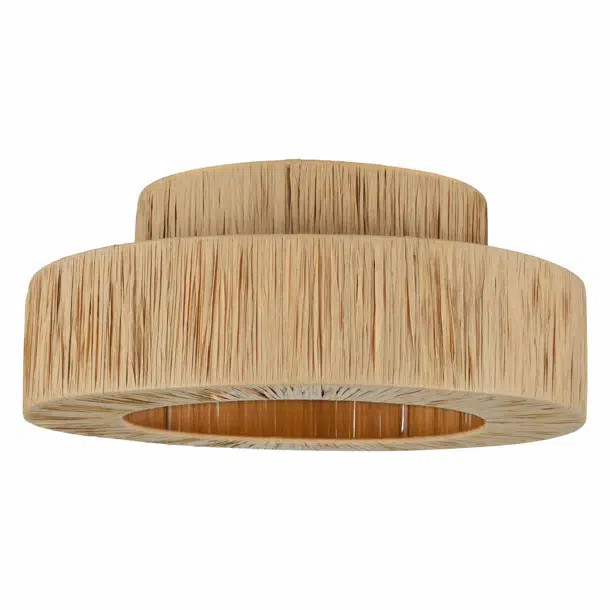 Abbie 1 - Light Raffia Dimmable Metal Drum Flush Mount | Wayfair Professional