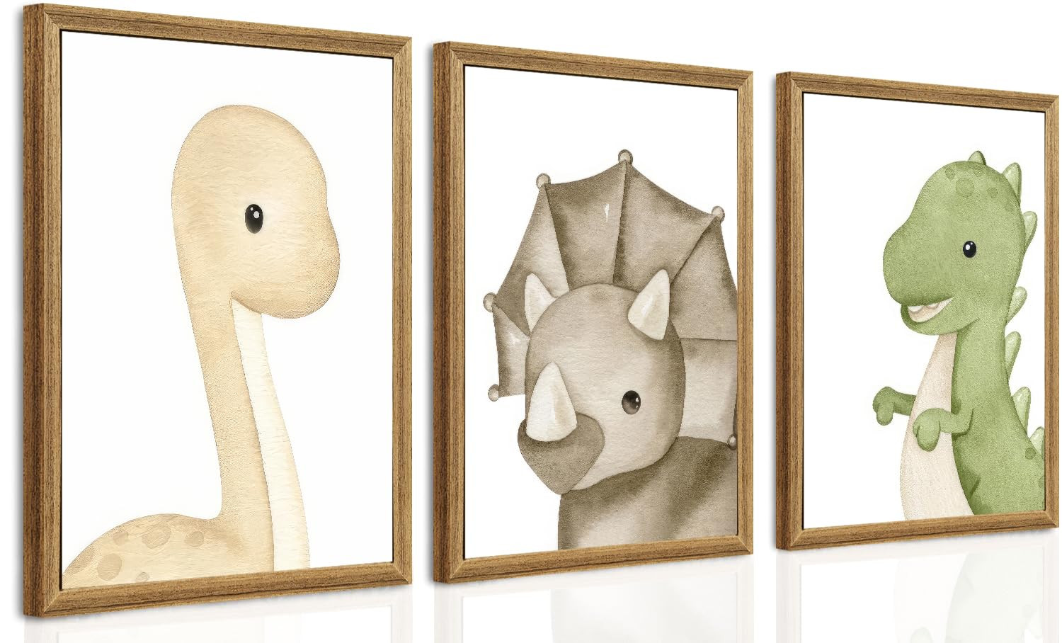 Cute Dinosaur Wall Art Set – Watercolor Style Wall Decor for Kids Room, Nursery, Playroom, 3 Pi... | Amazon (US)