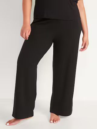 High-Waisted Cozy-Knit Wide-Leg Pajama Pants for Women | Old Navy (US)
