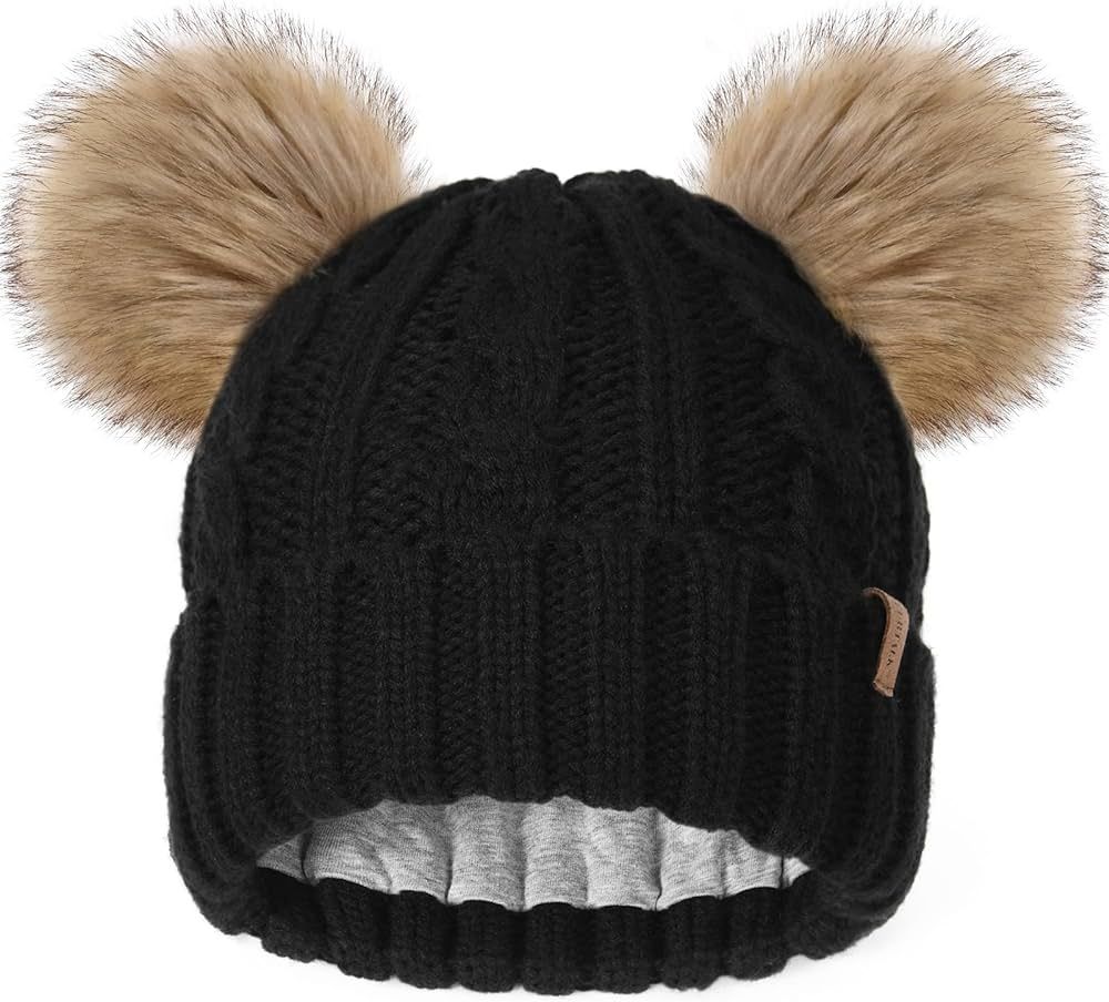 FURTALK Toddler Girls Boys Winter Hat Kids Pom Pom Beanie Hats Baby Faux Fur Pom Beanies Warm Sof... | Amazon (US)