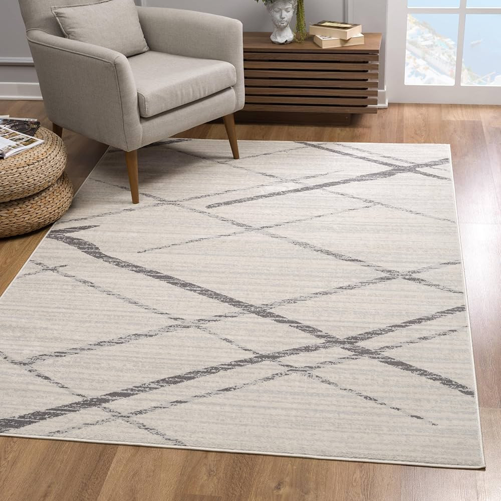Rug Branch Savannah Collection Modern Abstract Area Rug (7x10 feet) - 6'7" x 9'7", Grey | Amazon (CA)