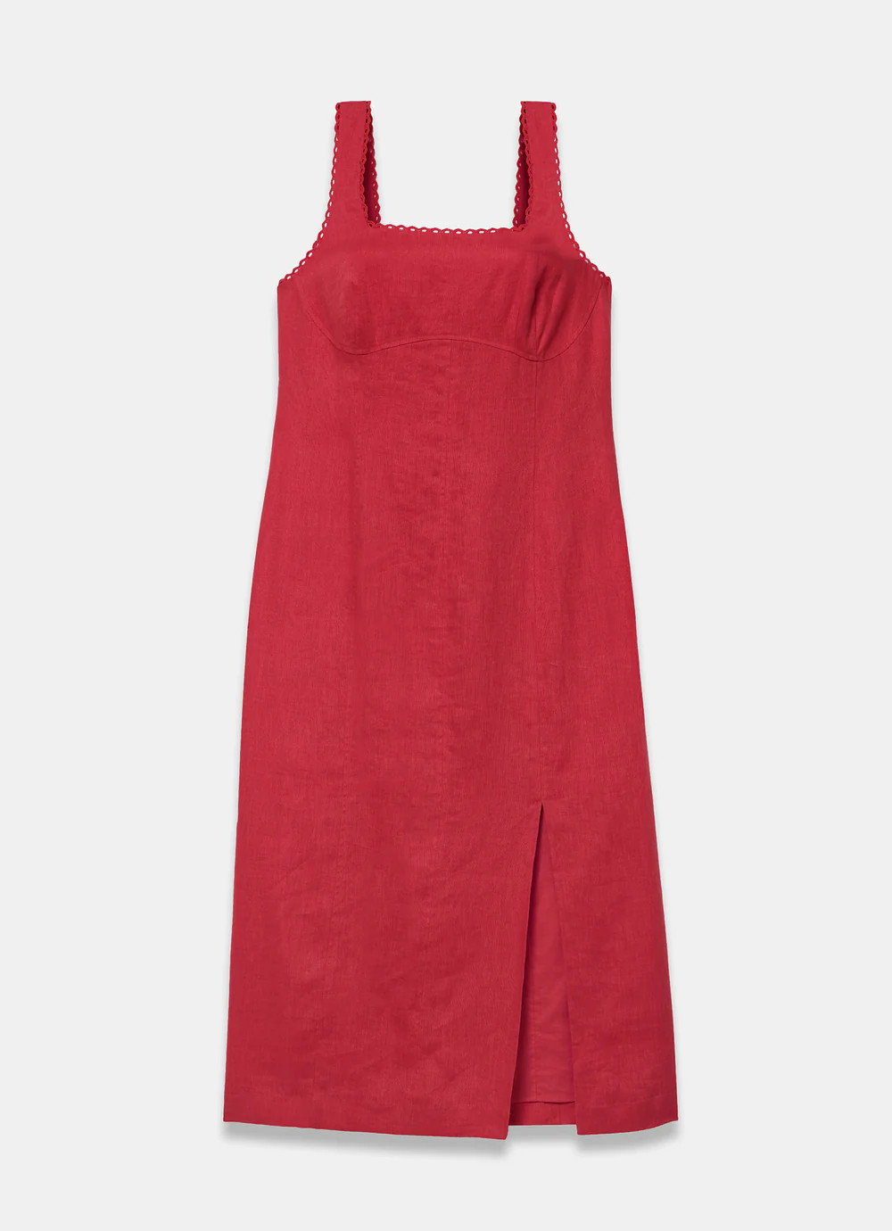 Red Linen Midi Dress | Mint Velvet