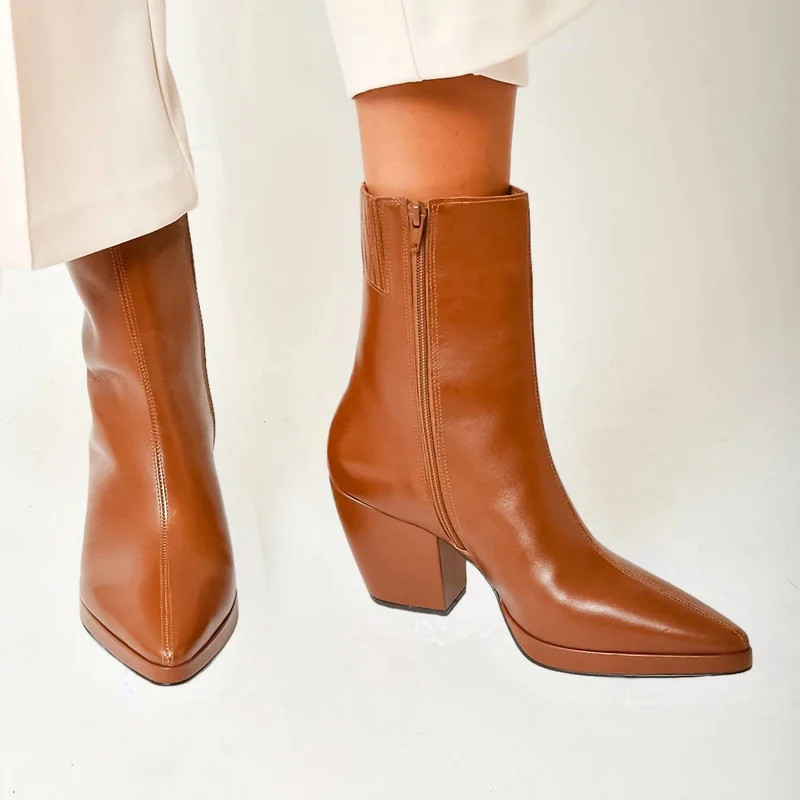 Matisse Hendrix Leather Boots - Brown - 7 | Verishop