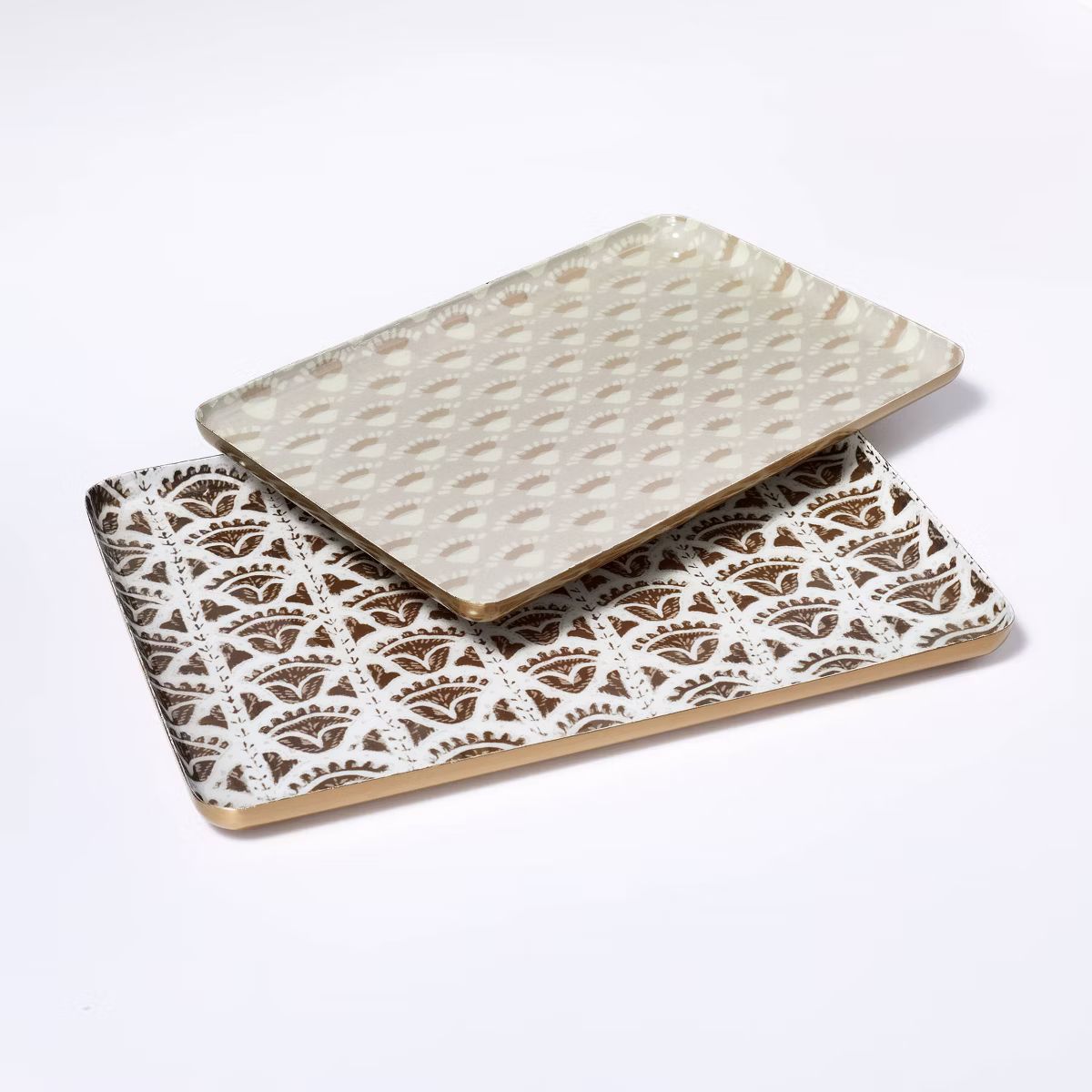 2pk Pattern Enamel Trays - Threshold™ designed with Studio McGee | Target