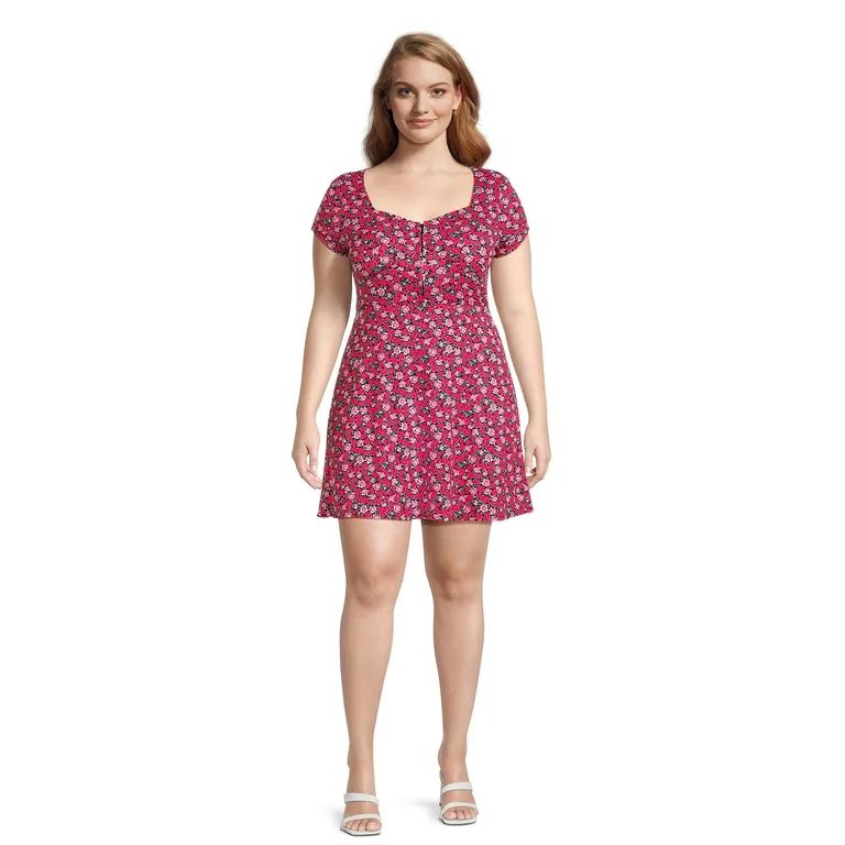 No Boundaries Juniors Plus Size Sweetheart Mini Dress, Sizes 1X-4X | Walmart (US)