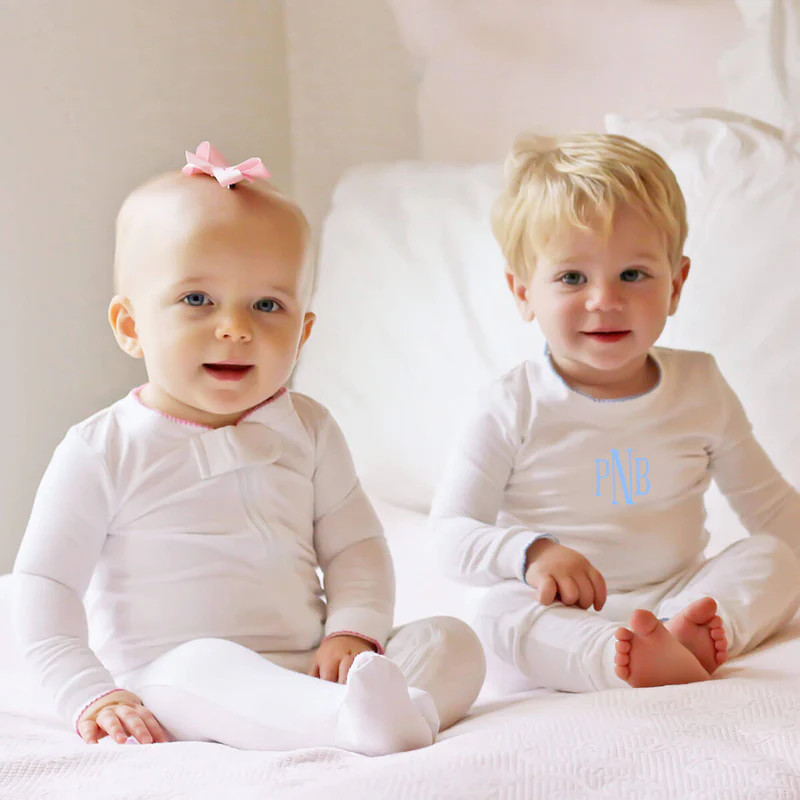 Solid White with Color Trim Pajamas | Classic Whimsy