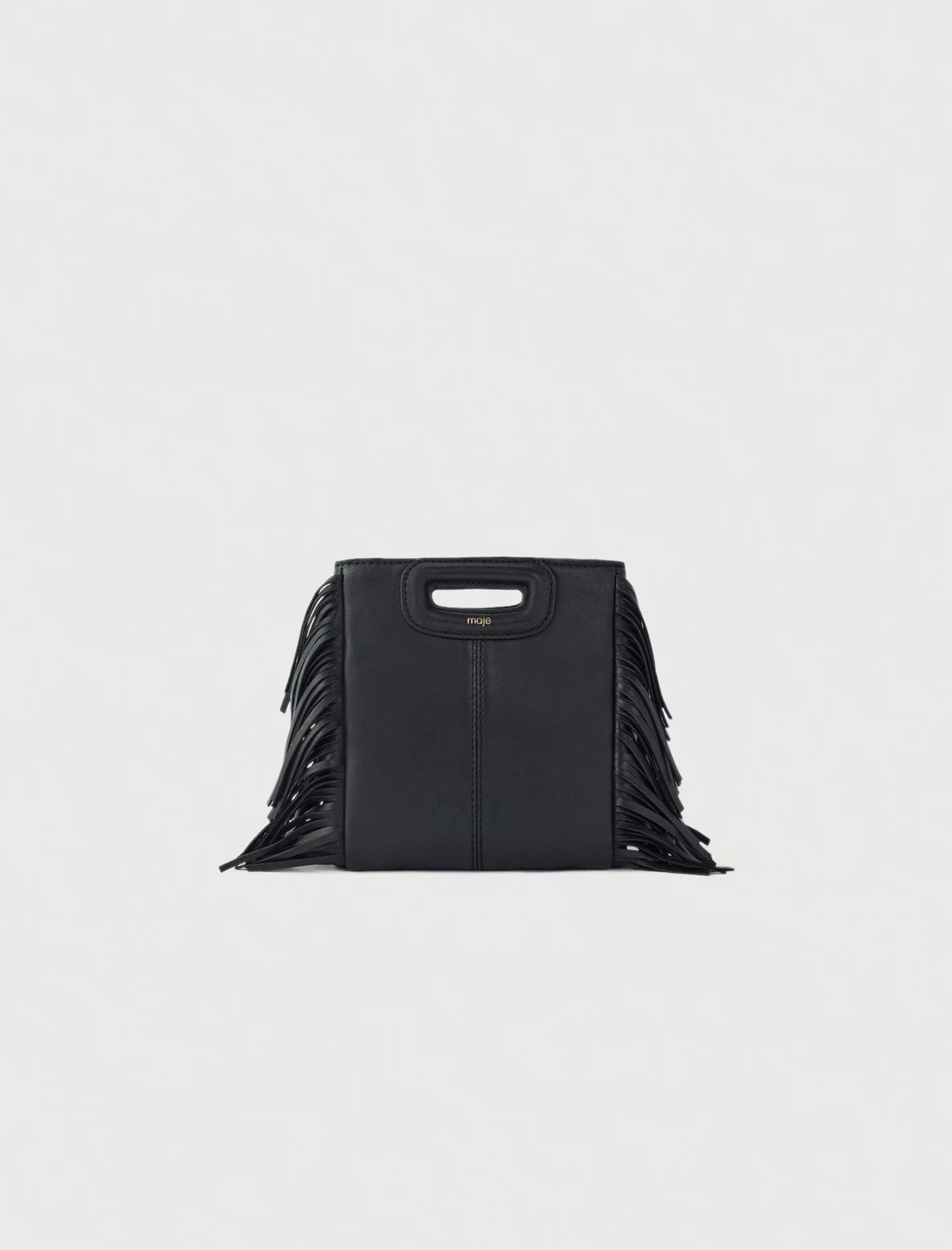 Leather bag with chain strap Black / Gray for Women | Maje | Maje US