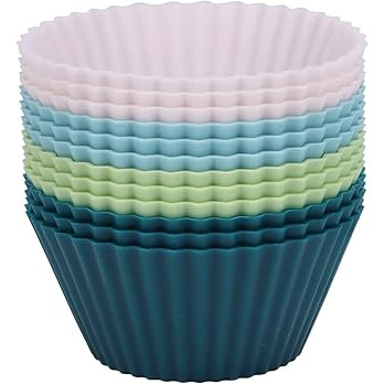 SAWNZC Silicone Baking Cups, Reusable Cupcake Liners, 12 Pack Cake Molds, Standard Size Muffin Li... | Amazon (US)