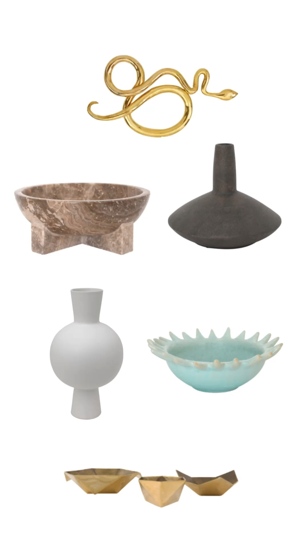 My home decor favorites from Jayson Home 


Marble bowl, Jayson home, gold snake, home decor, spiked bowl, black vase, brass, home decor, home accessories 

#LTKFind #LTKstyletip #LTKhome