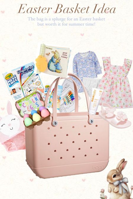 Easter basket idea. Bogg bag would be so cute and very fitting for summer time especially! Skip the sweets with all the fun activities! 



#easterbag #easterbasket #littlegirlbasket #toddlerdress #messfree 

#LTKbaby #LTKSeasonal #LTKkids