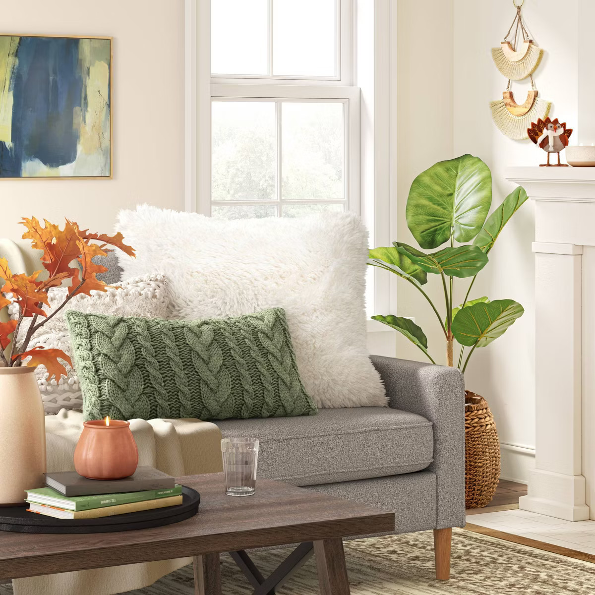 Tufted and Braided Striped Square Throw Pillow - Threshold™ | Target