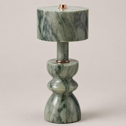 MIXL-Green Jade Marble Table Lamp,Cordless Rechargeable Marble Lamp,Art Deco Lamps for Night Stan... | Amazon (US)