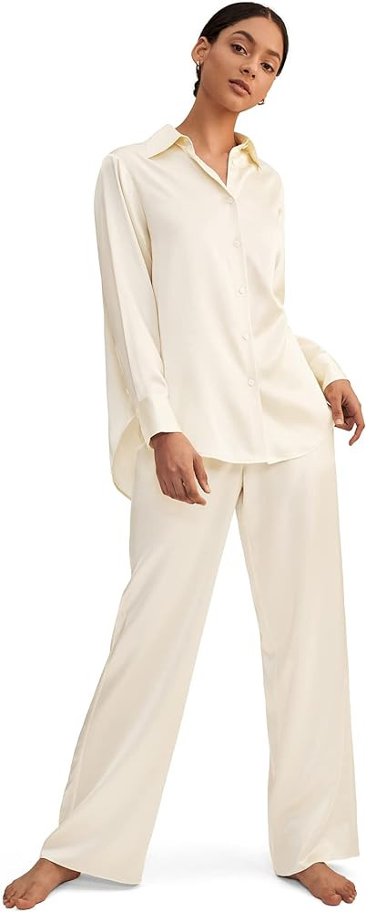 LilySilk Silk Pajama Set for Women Silk Comfy Ladies Sleepwear Loungewear Button Down Lightweight... | Amazon (US)
