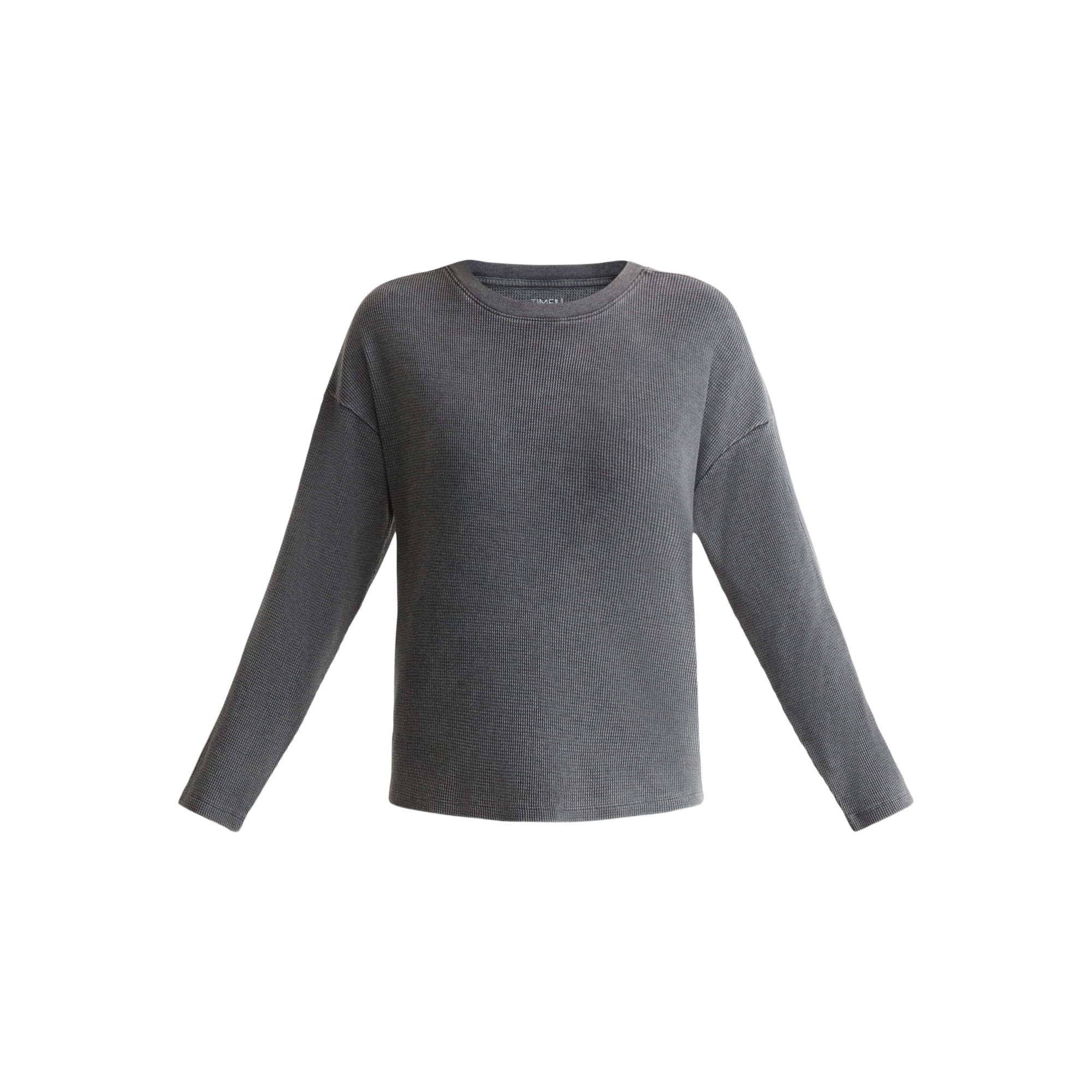 Time and Tru Women's Boxy Thermal Tee with Long Sleeves, Sizes XS-XXXL | Walmart (US)