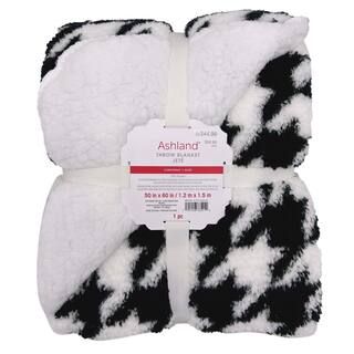 Black & White Houndstooth Berber Throw Blanket by Ashland® | Michaels Stores