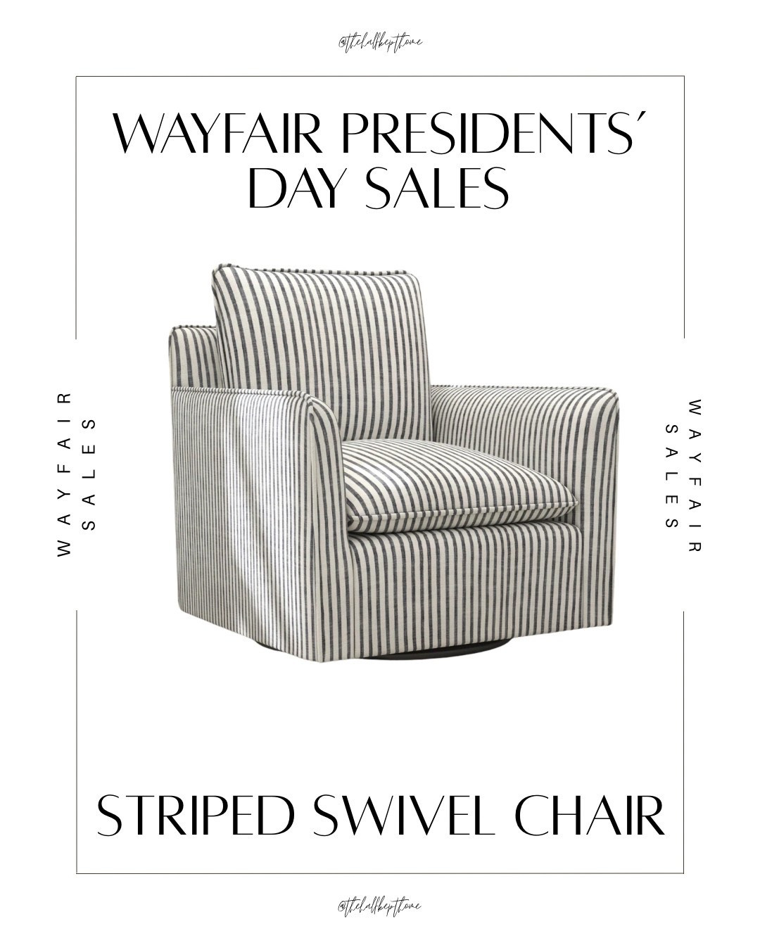 Our favorite striped swivel chair is on sale for Presidents’ Day clearance on Wayfair! Save up to 70% off and free shipping on orders over $35 😍 #Ad
#Wayfair @Wayfair 
#WayfairPartner