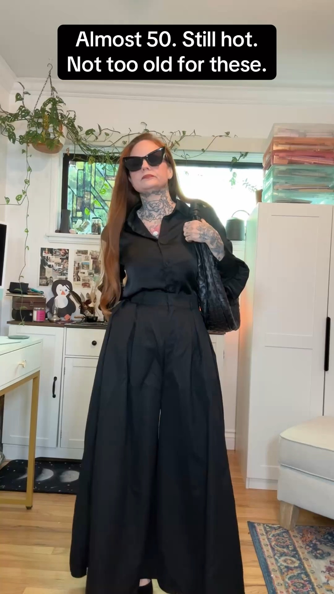 Wide leg pants style inspo. #LTKstyleover40 #LTKgenX #LTKaltstyle