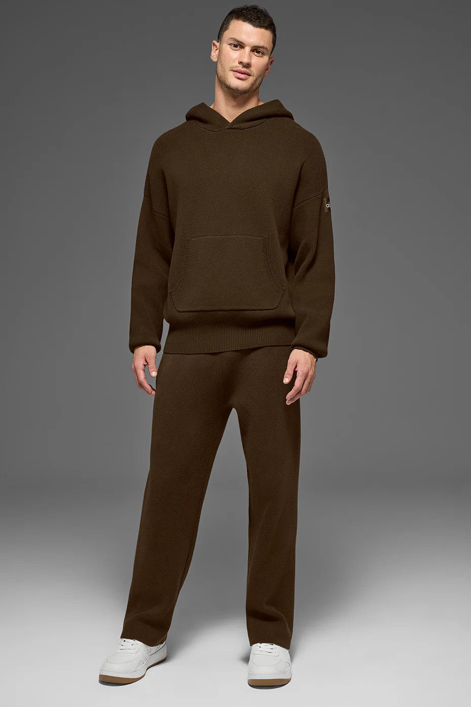 ALO | Scholar Hooded Sweater Top in Espresso Brown, Size: 2XL | Alo Yoga (US)