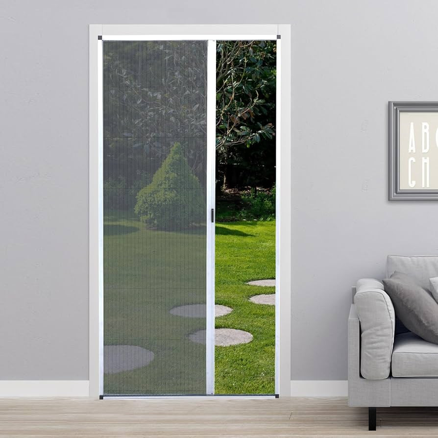 No-Drilling Retractable Screen Door, Folding Sliding Screen Doors with Aluminum Frame for Patio F... | Amazon (US)