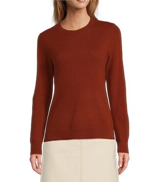 Luxury Collection Cameron Cashmere Crew Neck Long Sleeve Knit Sweater | Dillard's