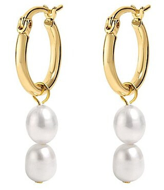 Electric Picks Summerland Pearl Beaded Hoop Earrings - Gold | Dillard's