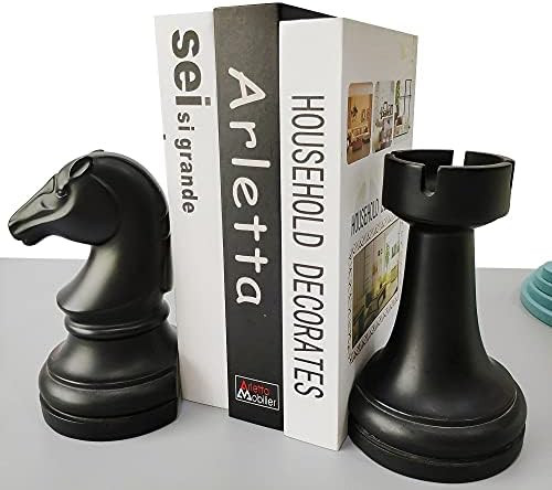Amazon.com: Chess Piece Bookends, 6.7Inch Tall Classic Decorative Resin Book Shelf Organizers wit... | Amazon (US)