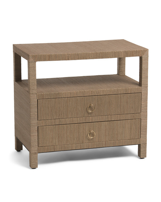 Raffia 2 Drawer Table | TJ Maxx
