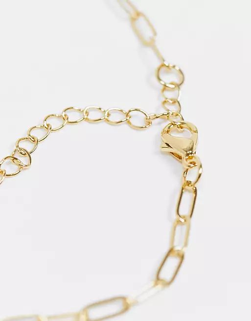 ASOS DESIGN 14k gold plate necklace with mini padlock | ASOS (Global)