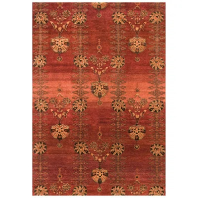 Vardo Bohemian & Eclectic Damask, Red/Orange | Perigold