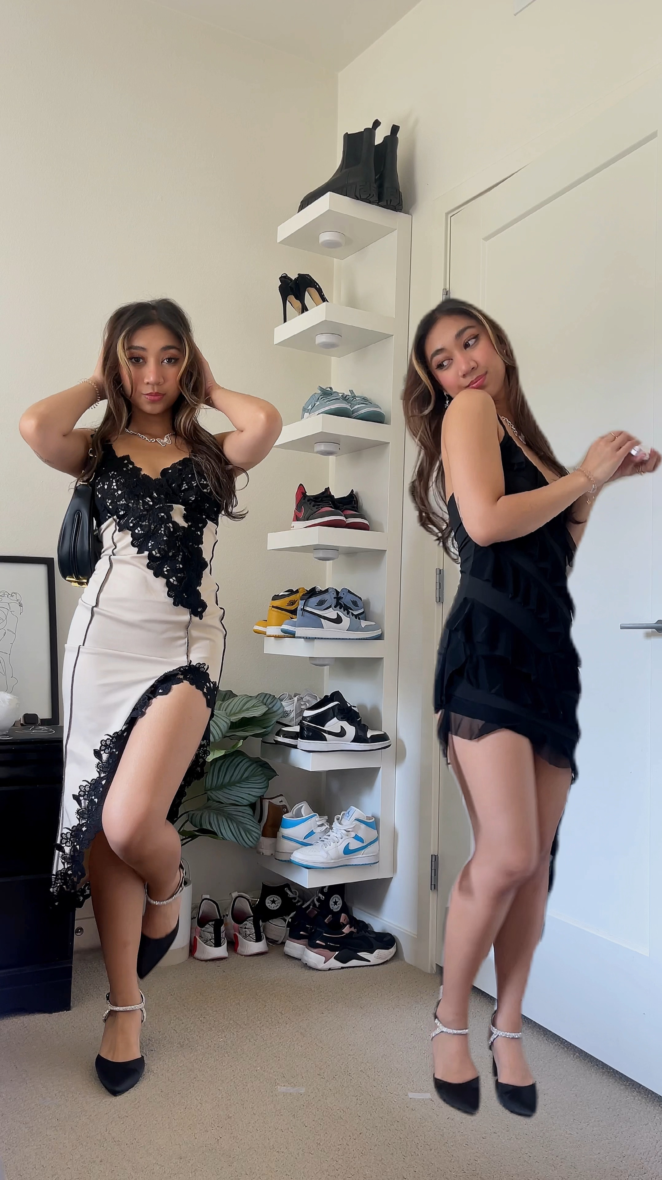 Micas night out dress , black dress , mini ruffle dress , floral pattern dress , fashion ideas , fashion trends , date night outfit 

#LTKStyleTip #LTKPetite