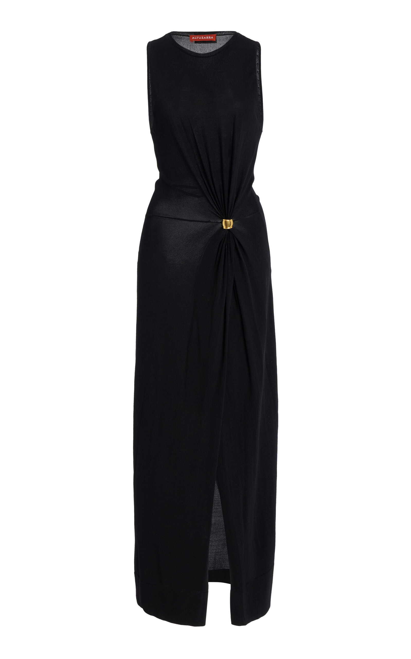 Altuzarra - Saralien Gathered Jersey Midi Dress - Black - L - Moda Operandi | Moda Operandi (Global)