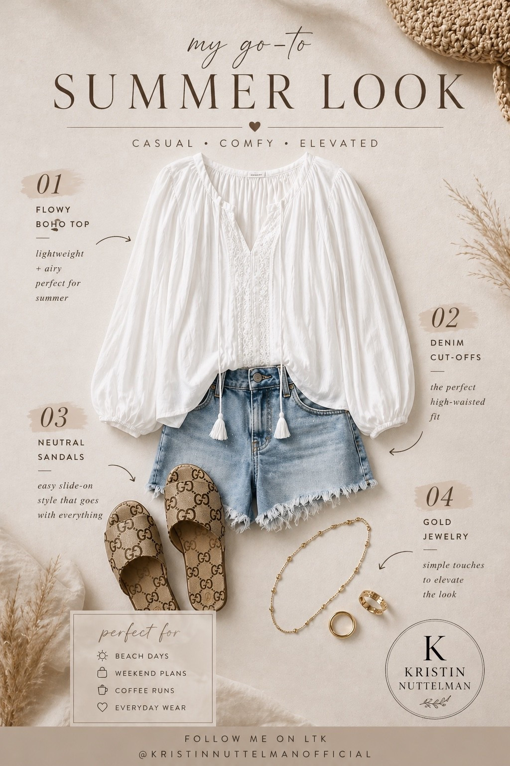 My go-to summer look ☀️  

Lightweight, effortless, and the kind of outfit you can throw on and still feel put together 🤎  
These are the pieces I keep reaching for — easy, flattering, and perfect for everyday.

Follow me on LTK @kristinnuttelmanofficial to shop the full look ✨

#LTKStyle #LTKFinds #LTKOutfit #LTKSummerStyle #LTKNeutralStyle #LTKCapsuleWardrobe #LTKSimpleStyle #LTKEverydayStyle #LTKMomStyle #LTKCasualStyle #LTKFashionFinds #LTKLook #LTKInspo #LTKTrending #LTKWearItLoveIt #LTKCloset #LTKUnder100 #LTKAffordableStyle #LTKDailyLook #LTKStyled

#LTKSeasonal #LTKootd #LTKFestival