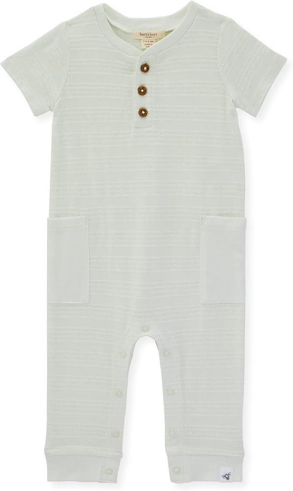 Burt's Bees Baby Baby Boys' Romper Jumpsuit, 100% Organic Cotton One-Piece Coverall, Watercolor R... | Amazon (US)