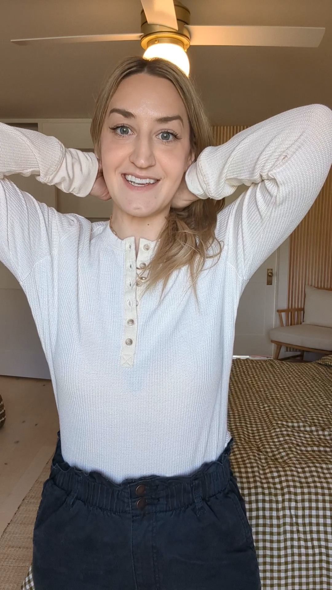Found a simple button up tee that’s a perfect length for a tuck or untuck in your favorite jeans. I am currently wearing a size Medium in this top and paired it with the Target grey elastic pants and Target jewelry

#LTKFind #LTKunder50 #LTKstyletip