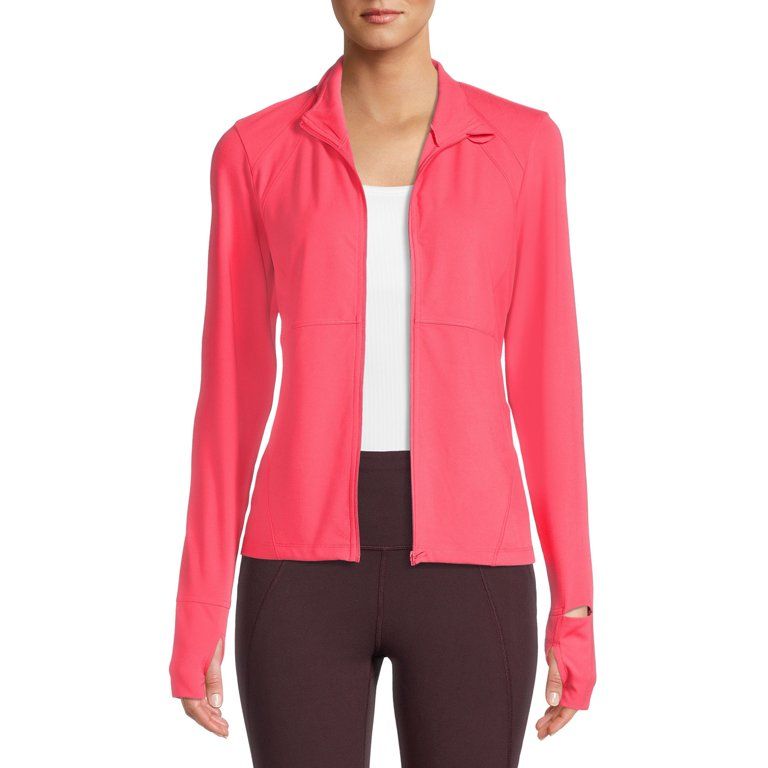 Avia Women's Active Full Zip Long Sleeve Jacket with Thumbholes and Sport Watch Opening | Walmart (US)