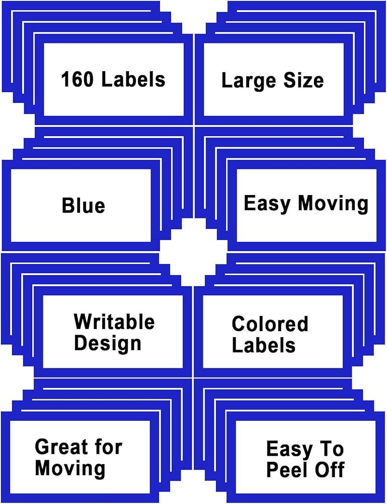 6 x 4 inch Large Moving Labels for Boxes, Blank Moving Boxes Labels Stickers, 160pcs 8 Color Code... | Amazon (US)