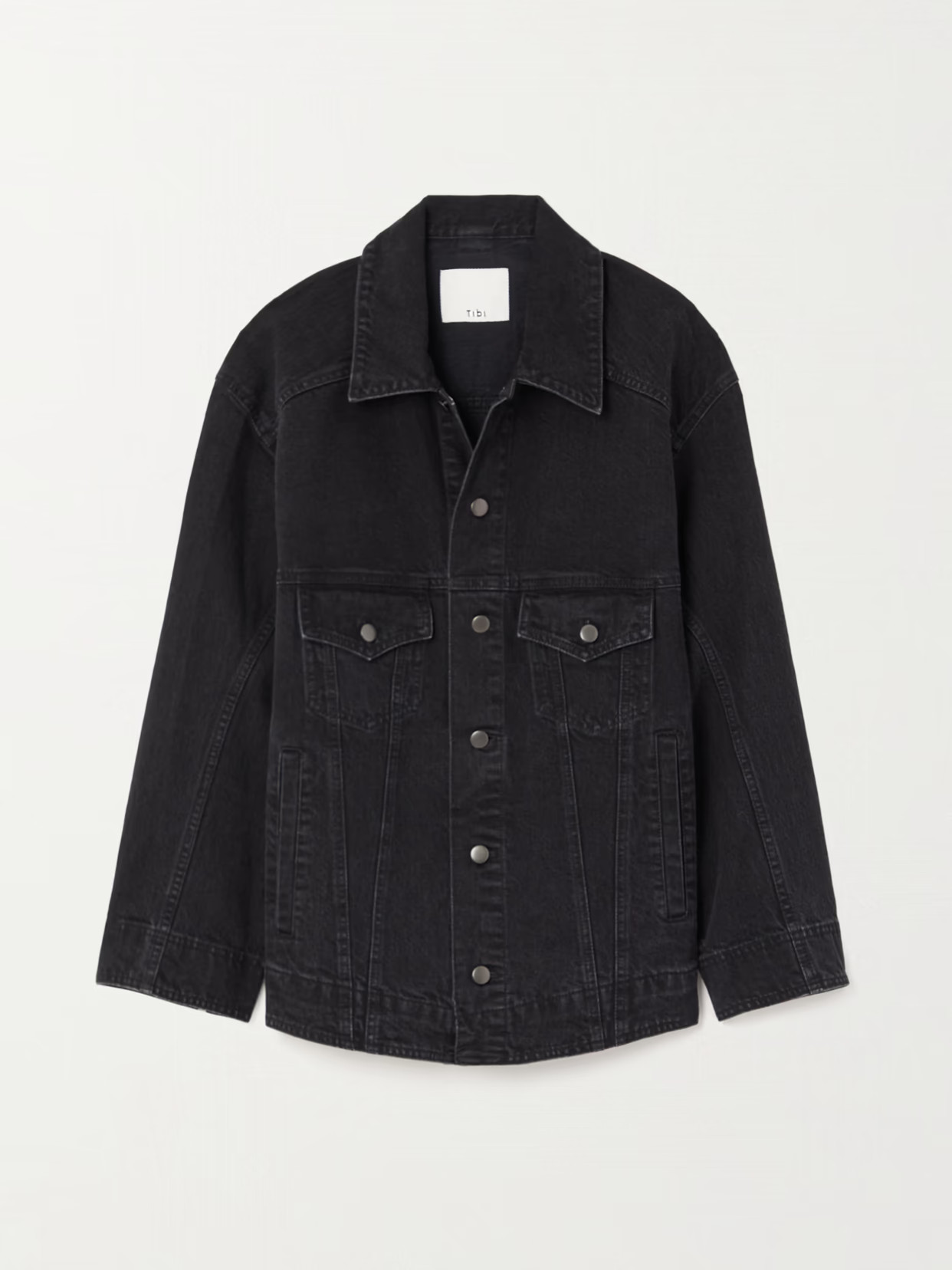 Tibi - Oversized Denim Jacket - Black | NET-A-PORTER (US)