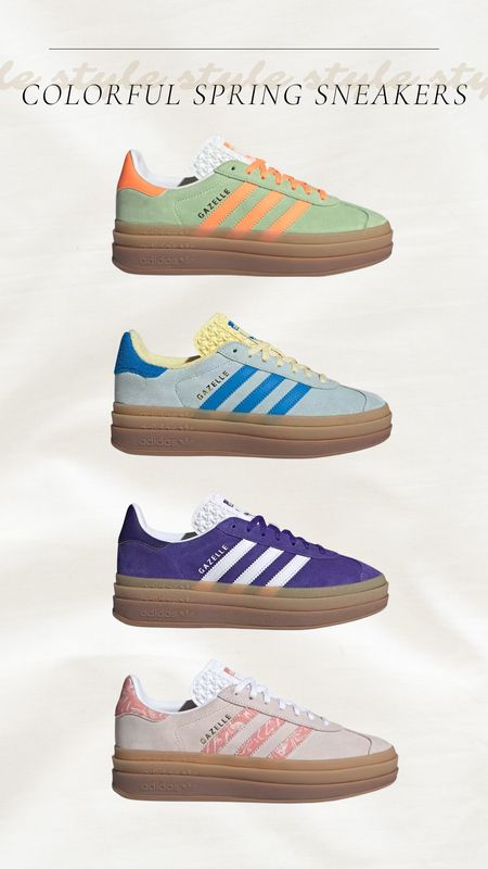 Rounding up some colorful spring sneakers, I have the top pair and I love them so much! 

Spring style, colorful sneakers, adidas gazelle, in stock, shoe crush, 

#LTKSeasonal #LTKstyletip #LTKshoecrush