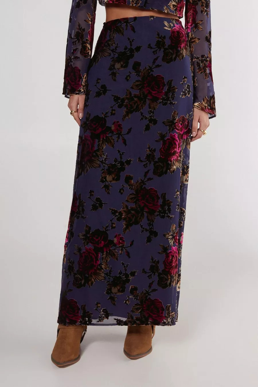 Floral Devore Maxi Skirt | Nasty Gal US