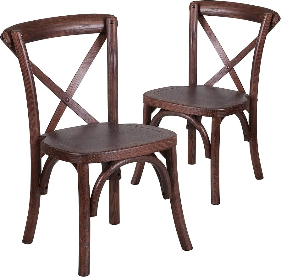 Flash Furniture 2 Pk. HERCULES Series Kids Mahogany Cross Back Chair | Amazon (US)