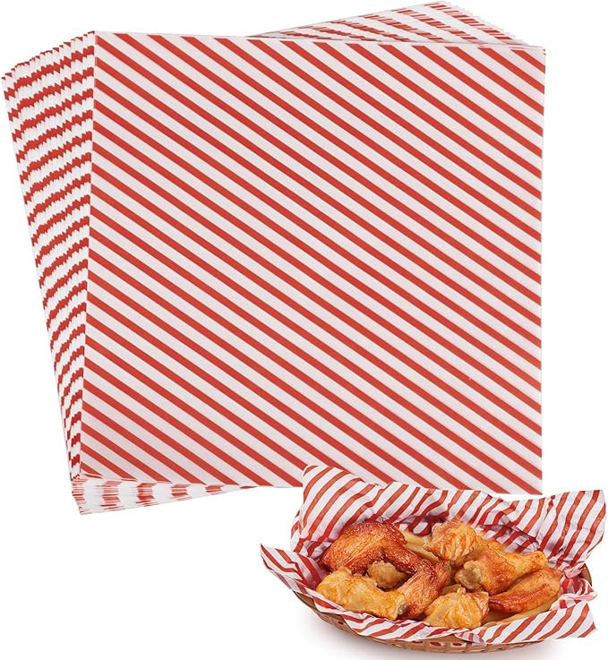 Christmas Parchment Paper for Present Wrapping 12 * 12 Inch, 100 Pcs Food Basket Liners for Sandw... | Amazon (US)