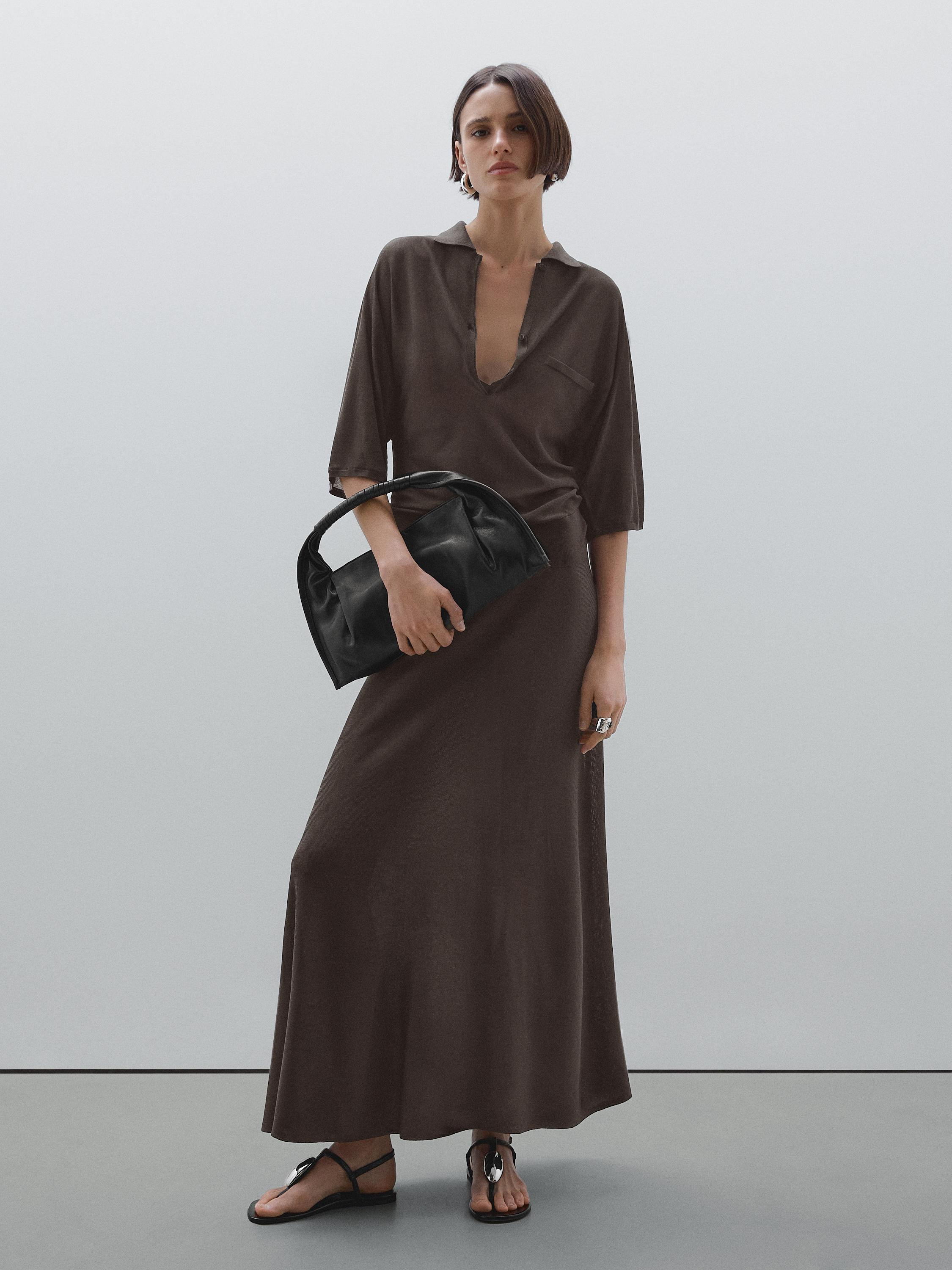 Poloshirt im fließenden Cape-Stil | Massimo Dutti DE