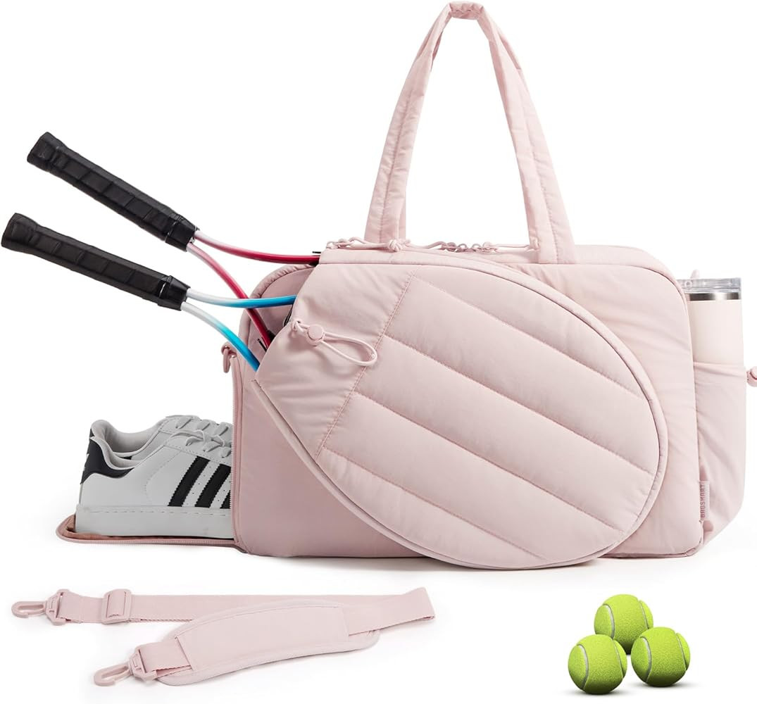 BAGSMART Tennis Gym Bag for Women, Tennis Bag Holds 2 Rackets with Shoe Compartment & Wet Pocket,... | Amazon (US)