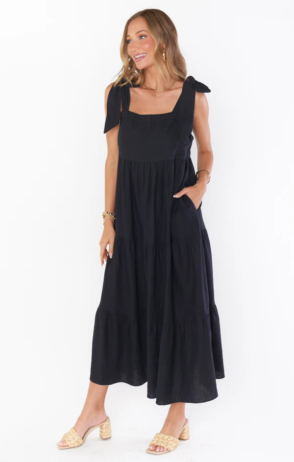 Arabella Maxi Dress ~ Black Linen | Show Me Your Mumu