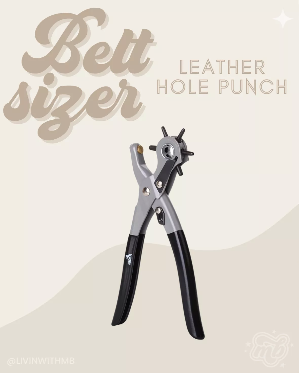 UNCO- Leather Hole Punch Tool, Multi Hole Sizes, Belt Hole Puncher, Leather  Punch Tool, Leather Hole Punch for Belts, Leather Hole Puncher, Belt