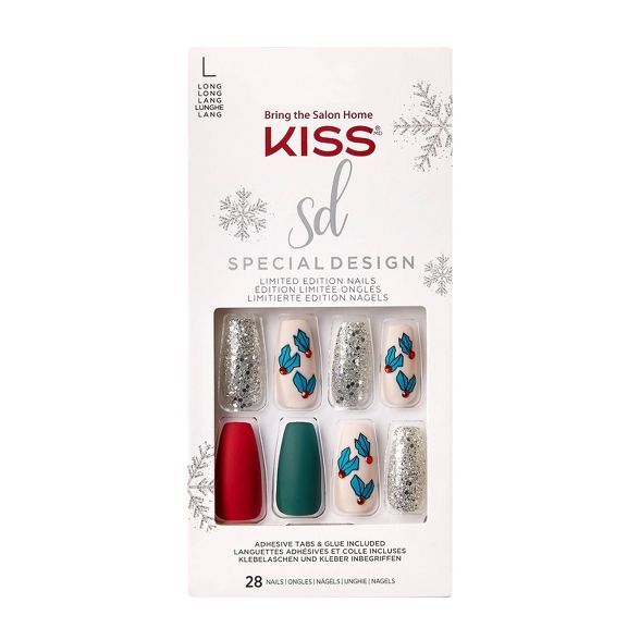 Kiss Special Design Limited Edition Fake Nails - Snow Balls - 28ct | Target