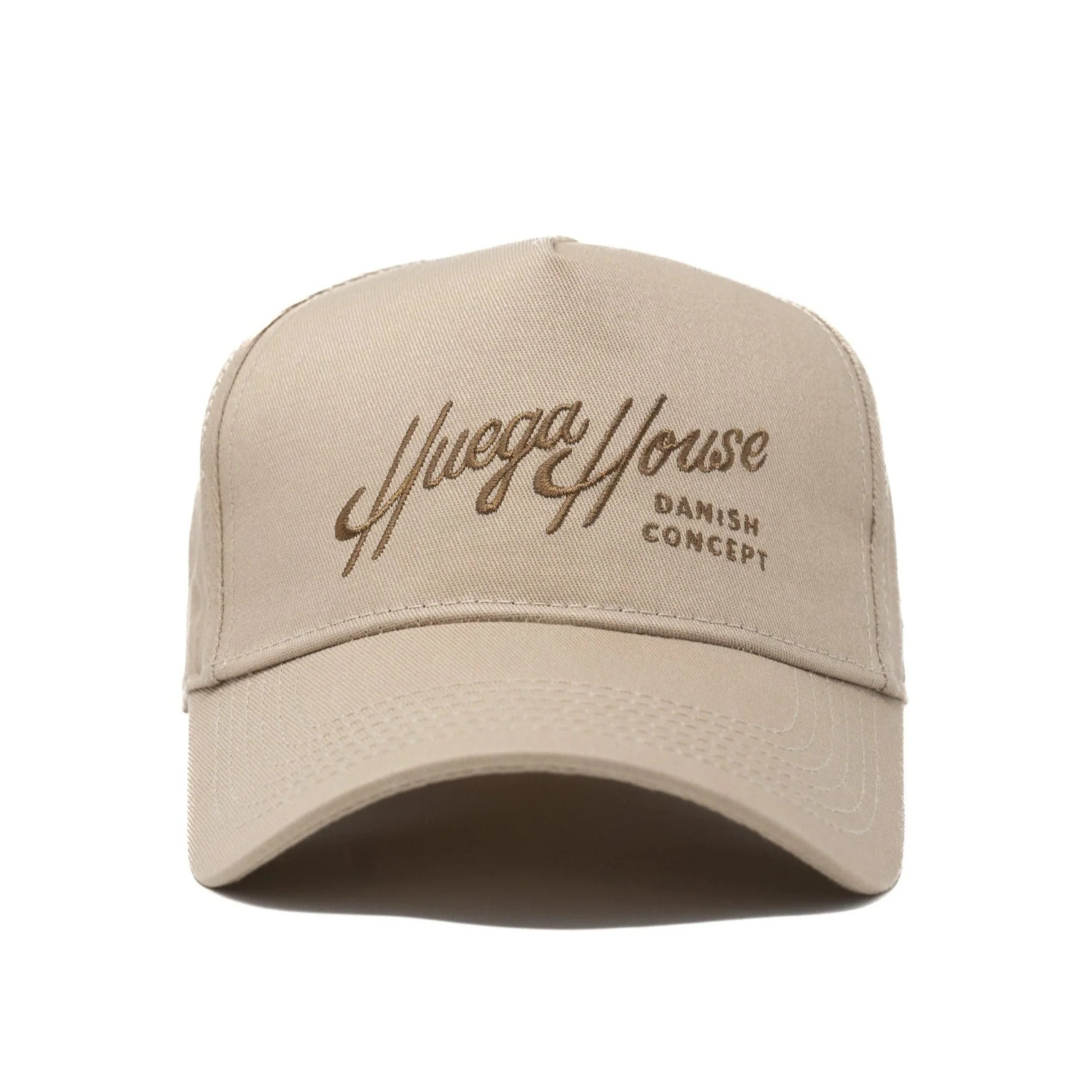 Retro Script | Khaki & Brown Vintage Hat | Huega House