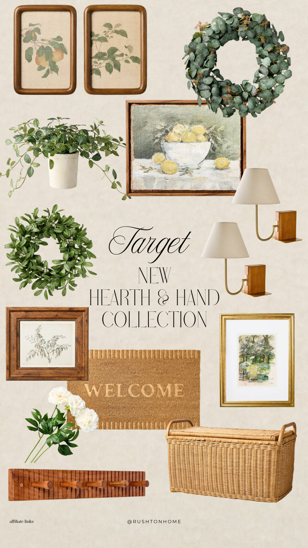 New Hearth & Hand collection launch December 21, target hearth and hand decor, hearth and hand wall art target, hearth and hand framed art, target vintage botanical prints, hearth and hand wreath target, faux greenery wreath target, entryway decor target, welcome doormat hearth and hand, woven basket hearth and hand, wood peg rail target, hearth and hand sconces, brass wall sconce target, neutral home decor target, cozy cottage decor target, classic farmhouse decor target, warm neutral entryway ideas 

 #LTKHome